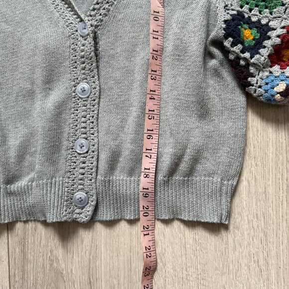 Cotton by Autumn Cashmere Cardigan Sweater Women Small Hand Crochet Italian - Picture 6 of 9